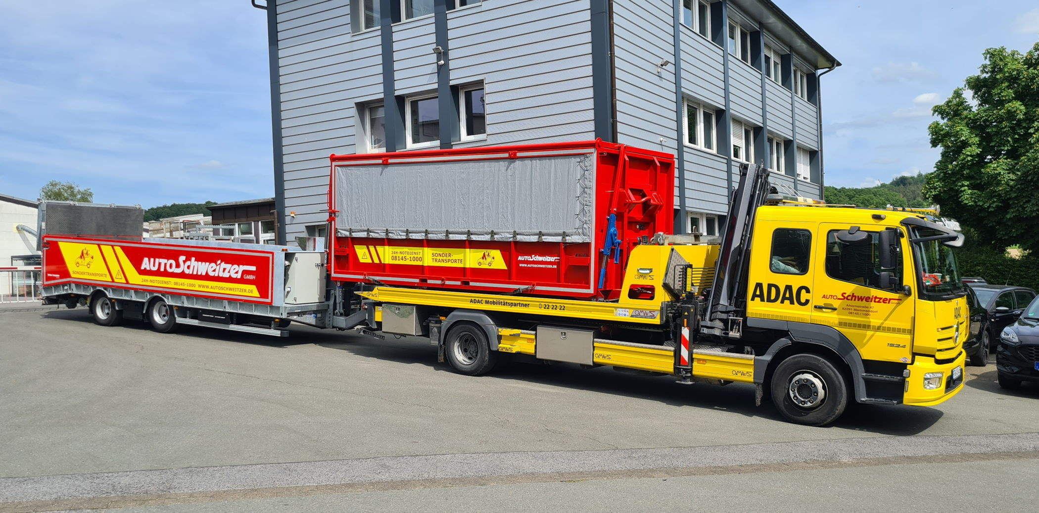 Auto Schweitzer mit dem Hochvolt Container